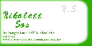 nikolett sos business card